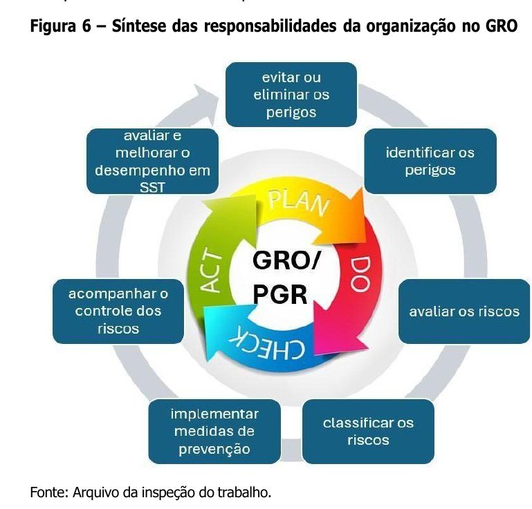 Figura 6 do Manual da NR-1 — a síntese das responsabilidades da organização no GRO, dentro do ciclo de melhoria contínua.
